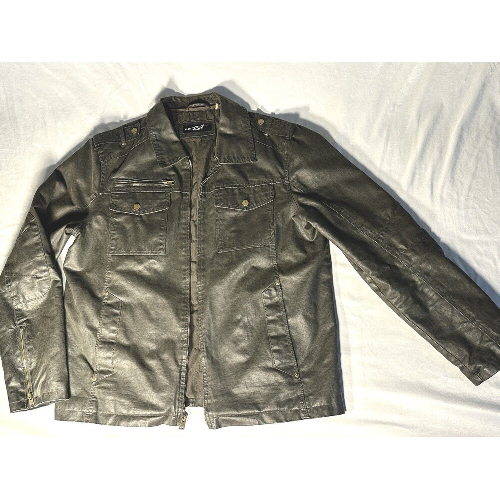 Black Rivet Olive Utility Field Jacket Zip Front Women's Large